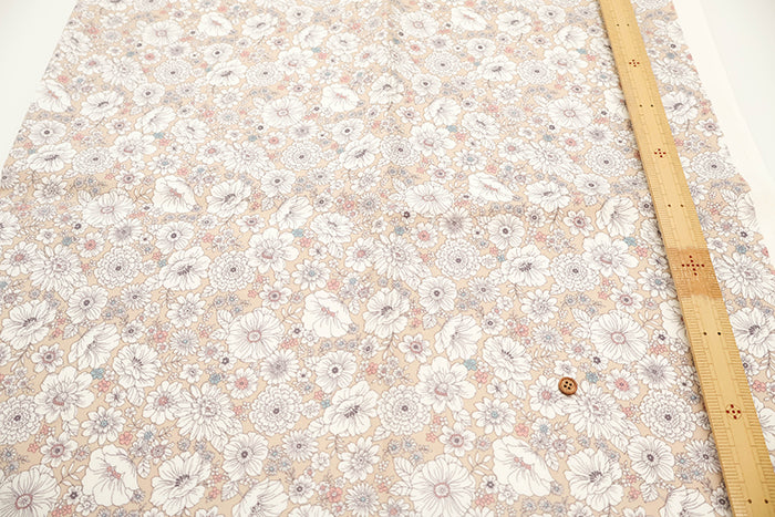 Cotton Oxford Laminated Fabric - Flowers - nomura tailor