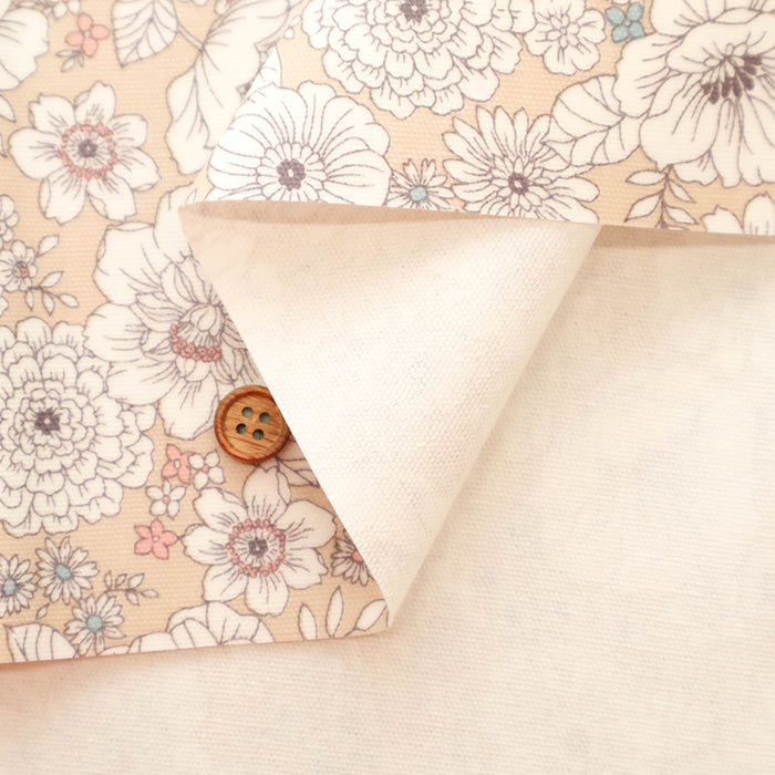 Cotton Oxford Laminated Fabric - Flowers - nomura tailor