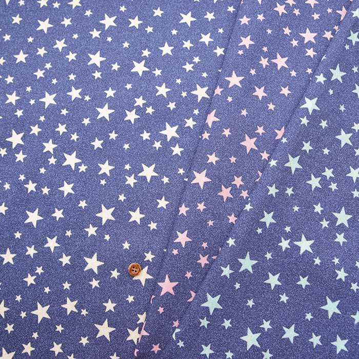 Cotton Twill Printed Fabric Star Lame - nomura tailor