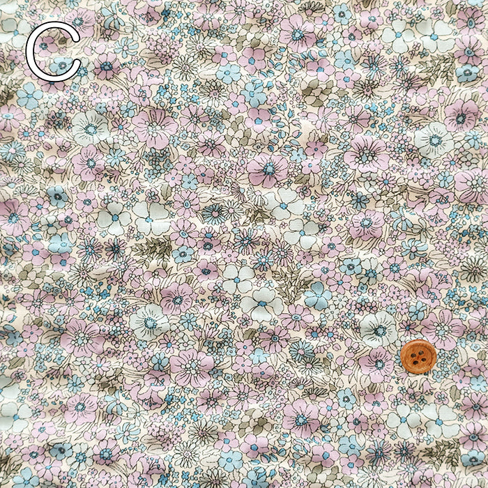 Cotton Ripple-printed Fabric - Small Flowers - nomura tailor