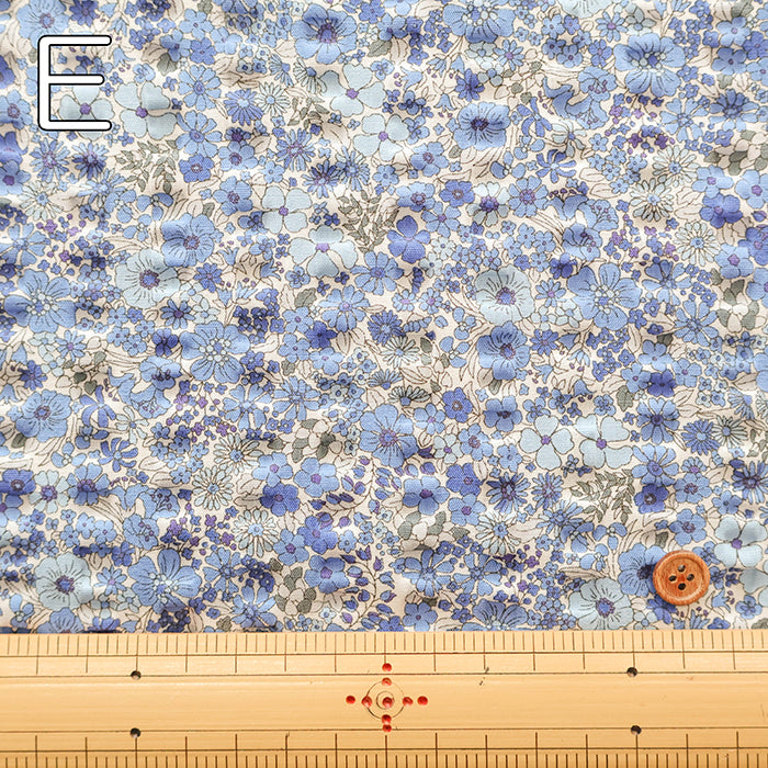 Cotton Ripple-printed Fabric - Small Flowers - nomura tailor