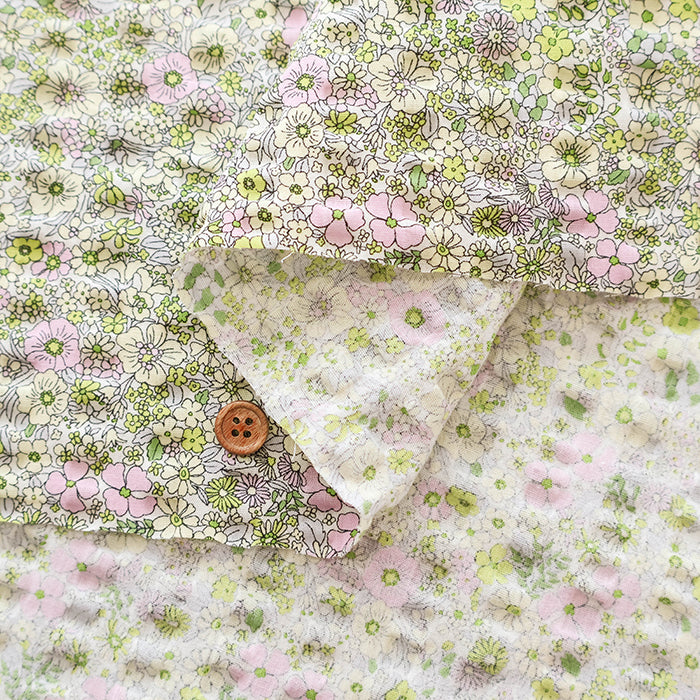 Cotton Ripple-printed Fabric - Small Flowers - nomura tailor