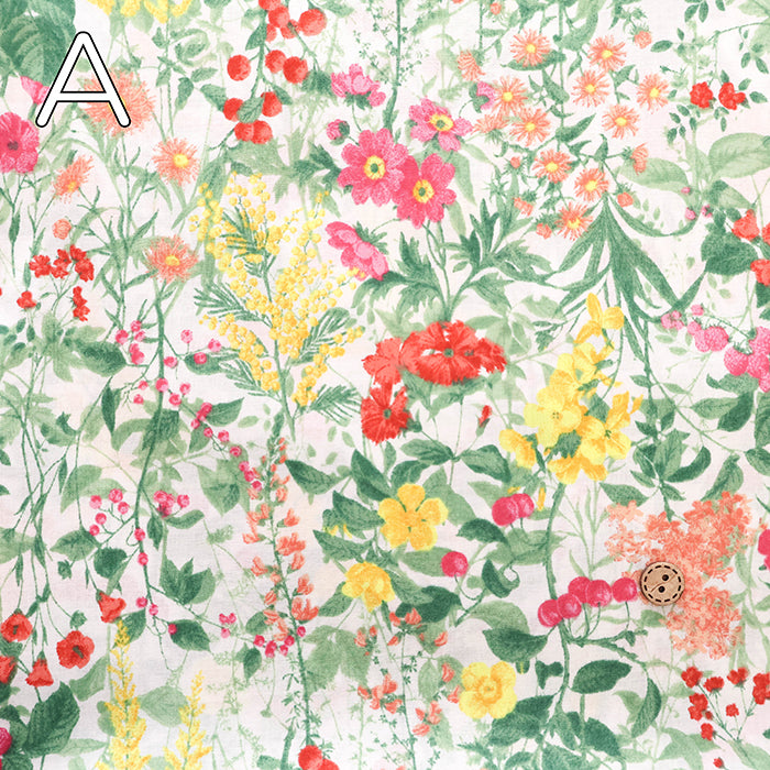 Cotton High-Density 80 Lawn Printed Fabric - Flower - nomura tailor