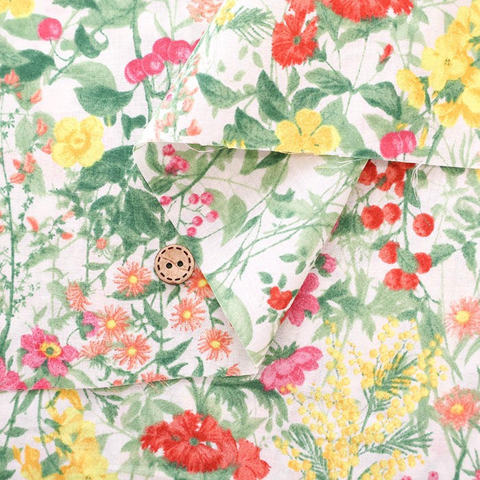 Cotton High-Density 80 Lawn Printed Fabric - Flower - nomura tailor