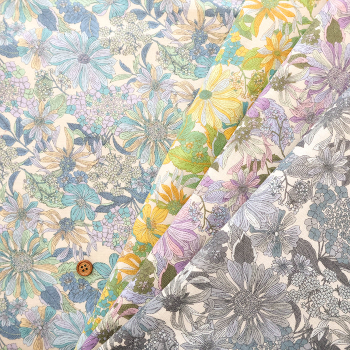 Cotton Double Gauze Printed Fabric - Flowers - nomura tailor