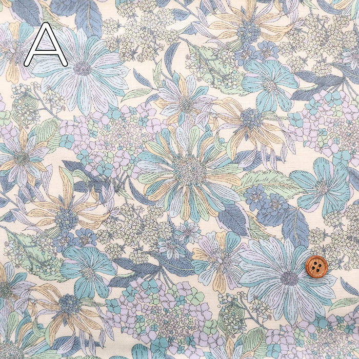 Cotton Double Gauze Printed Fabric - Flowers - nomura tailor