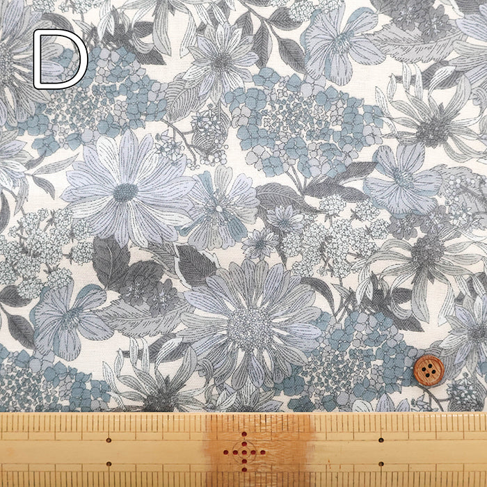Cotton Double Gauze Printed Fabric - Flowers - nomura tailor