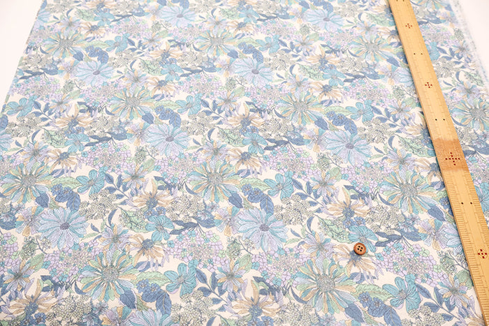 Cotton Double Gauze Printed Fabric - Flowers - nomura tailor