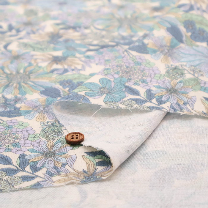 Cotton Double Gauze Printed Fabric - Flowers - nomura tailor
