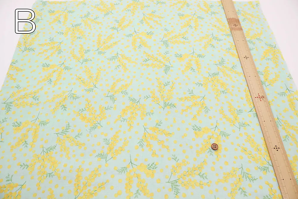 Cotton Double Gauze Printed Fabric - Mimosa - nomura tailor