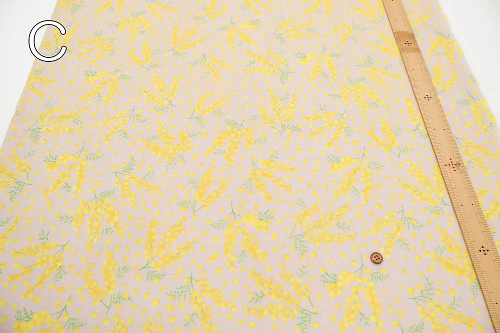 Cotton Double Gauze Printed Fabric - Mimosa - nomura tailor
