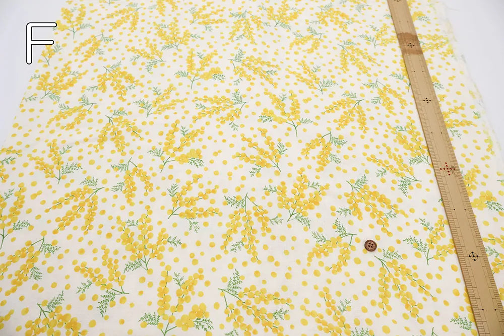 Cotton Double Gauze Printed Fabric - Mimosa - nomura tailor