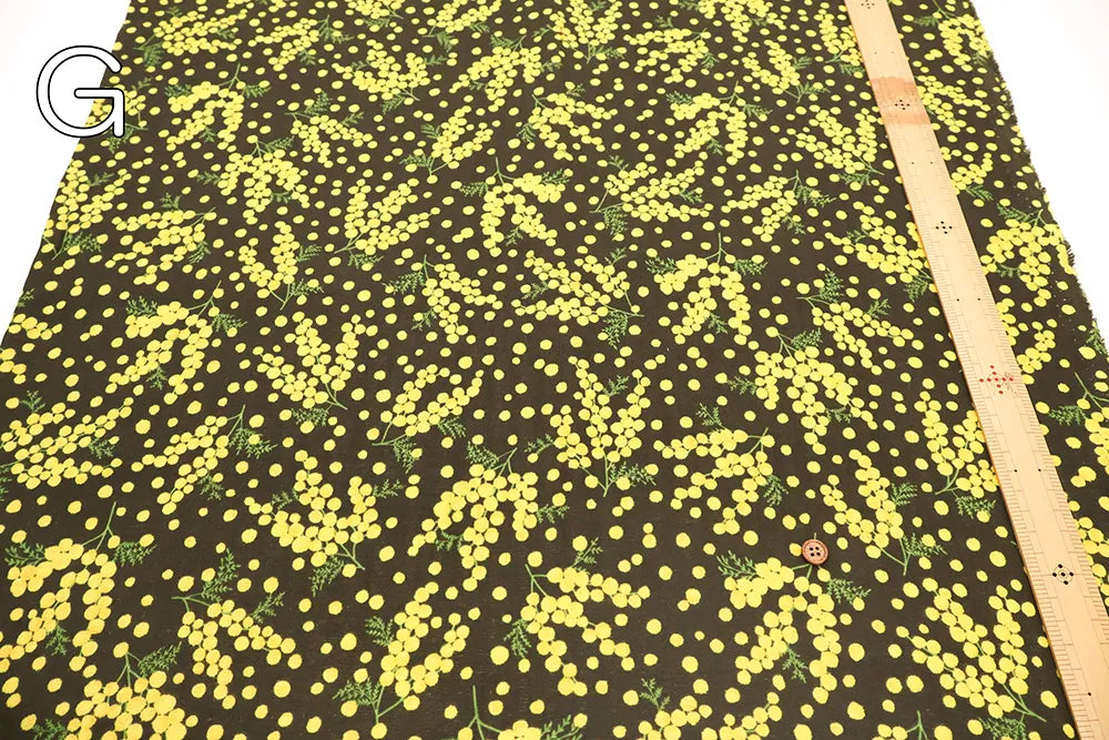 Cotton Double Gauze Printed Fabric - Mimosa - nomura tailor
