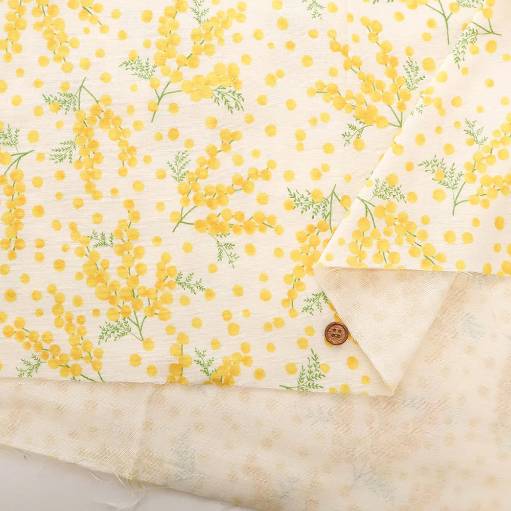 Cotton Double Gauze Printed Fabric - Mimosa - nomura tailor