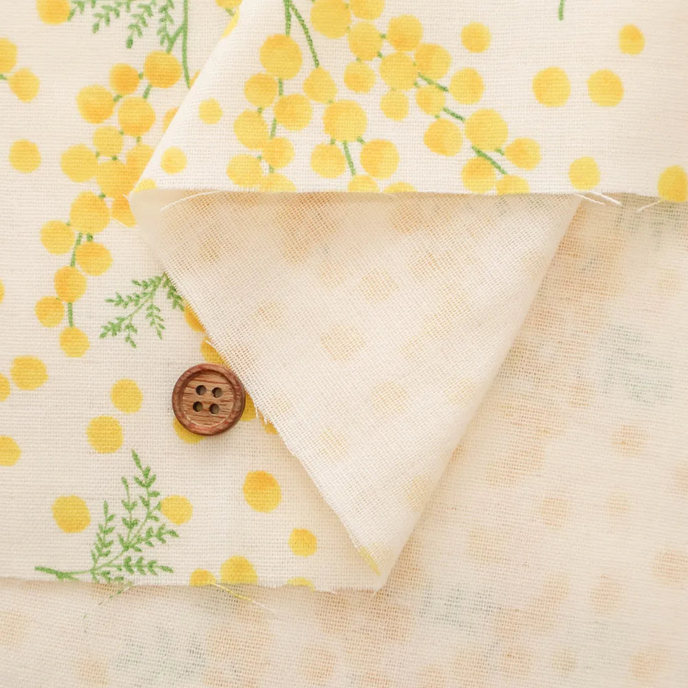 Cotton Double Gauze Printed Fabric - Mimosa - nomura tailor