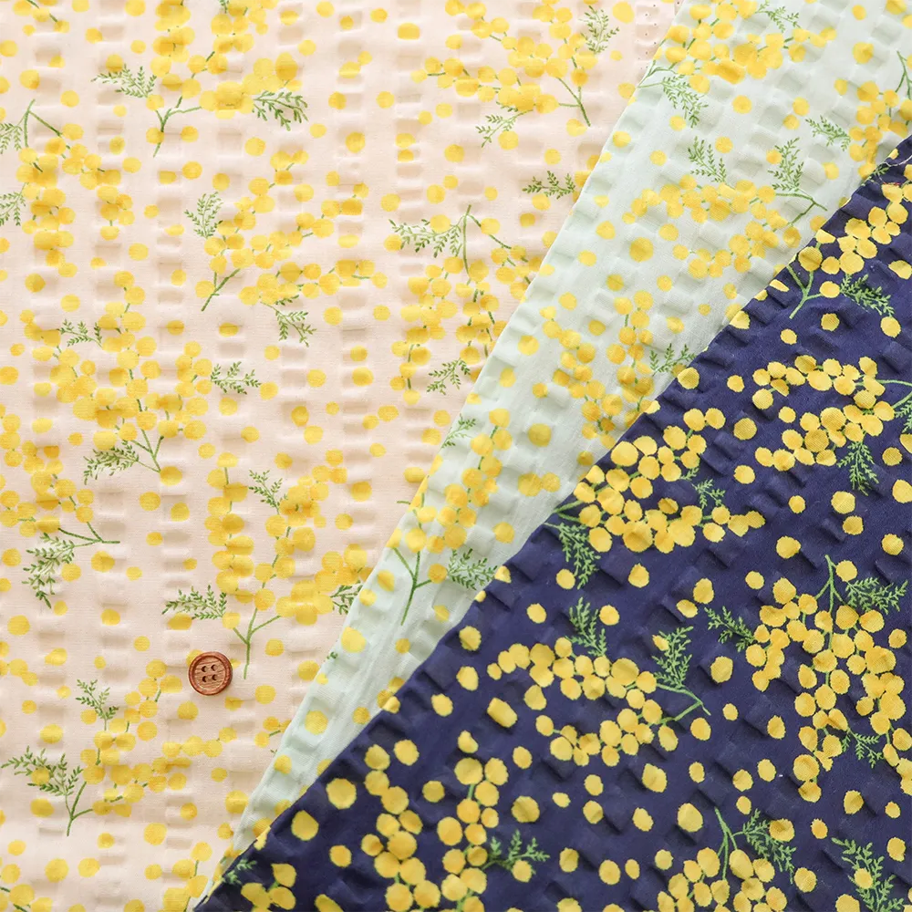 Cotton 80 Lawn Ripple-printed Fabric - Mimosa - nomura tailor
