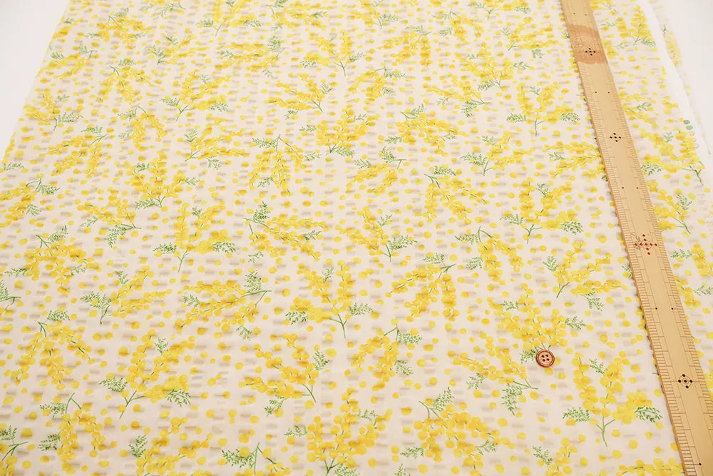 Cotton 80 Lawn Ripple-printed Fabric - Mimosa - nomura tailor
