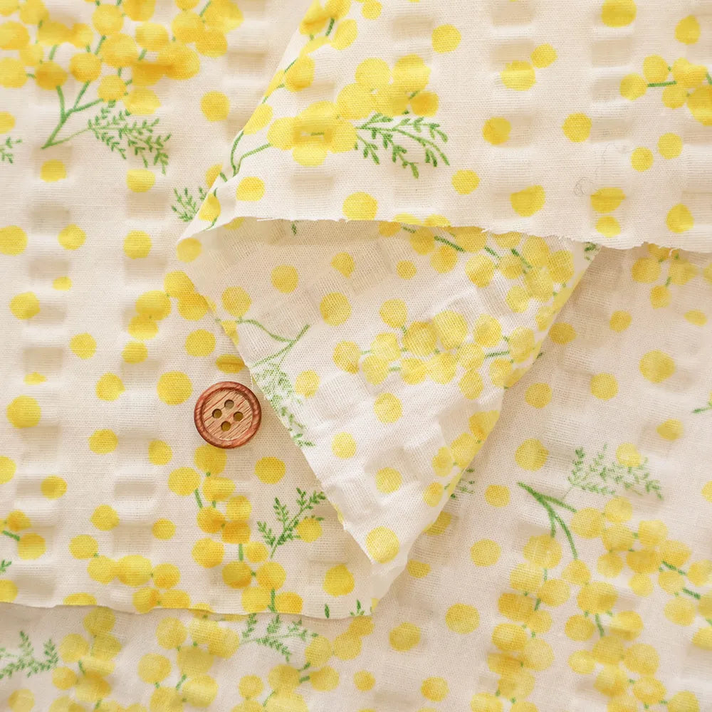 Cotton 80 Lawn Ripple-printed Fabric - Mimosa - nomura tailor