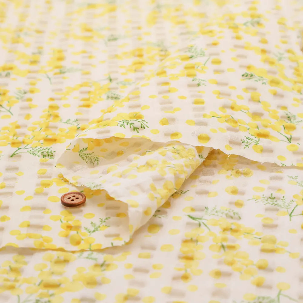 Cotton 80 Lawn Ripple-printed Fabric - Mimosa - nomura tailor