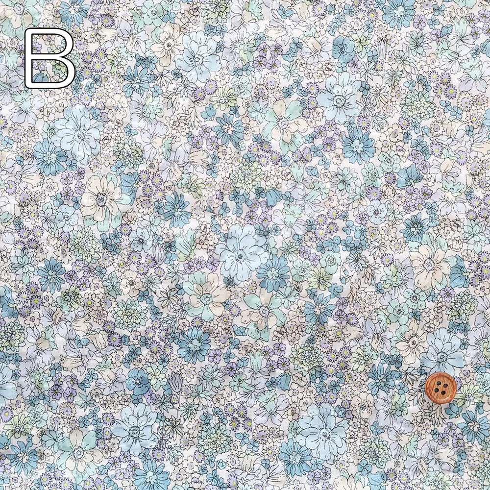 Cotton Ripple-printed Fabric - Flowers - nomura tailor
