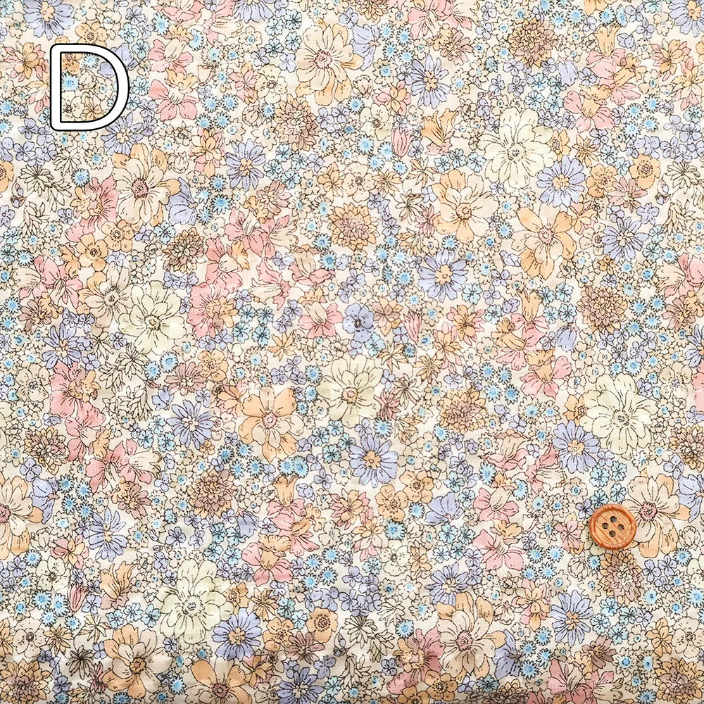 Cotton Ripple-printed Fabric - Flowers - nomura tailor