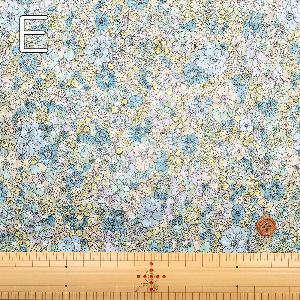 Cotton Ripple-printed Fabric - Flowers - nomura tailor