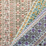 Cotton Ripple-printed Fabric - Ethnic Flowers - nomura tailor