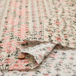 Cotton Ripple-printed Fabric - Ethnic Flowers - nomura tailor