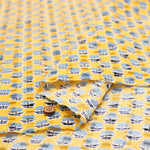 Cotton Ripple-printed Fabric - Ethnic Flowers - nomura tailor