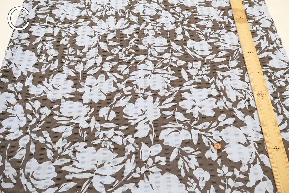 Cotton 80 Lawn Ripple-printed Fabric - Silhouette Flower - nomura tailor