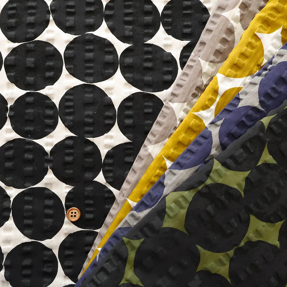 Cotton Ripple-printed Fabric - Dot - nomura tailor