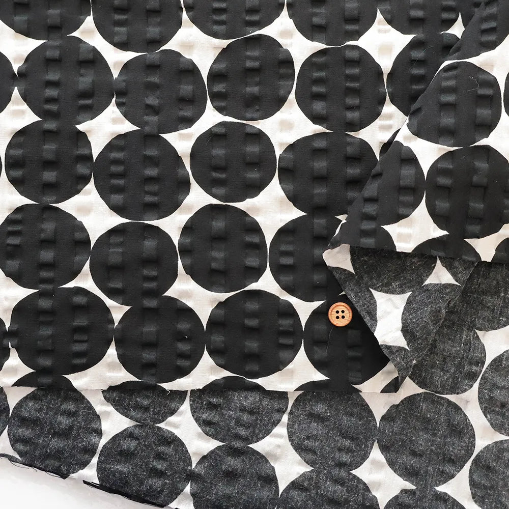 Cotton Ripple-printed Fabric - Dot - nomura tailor