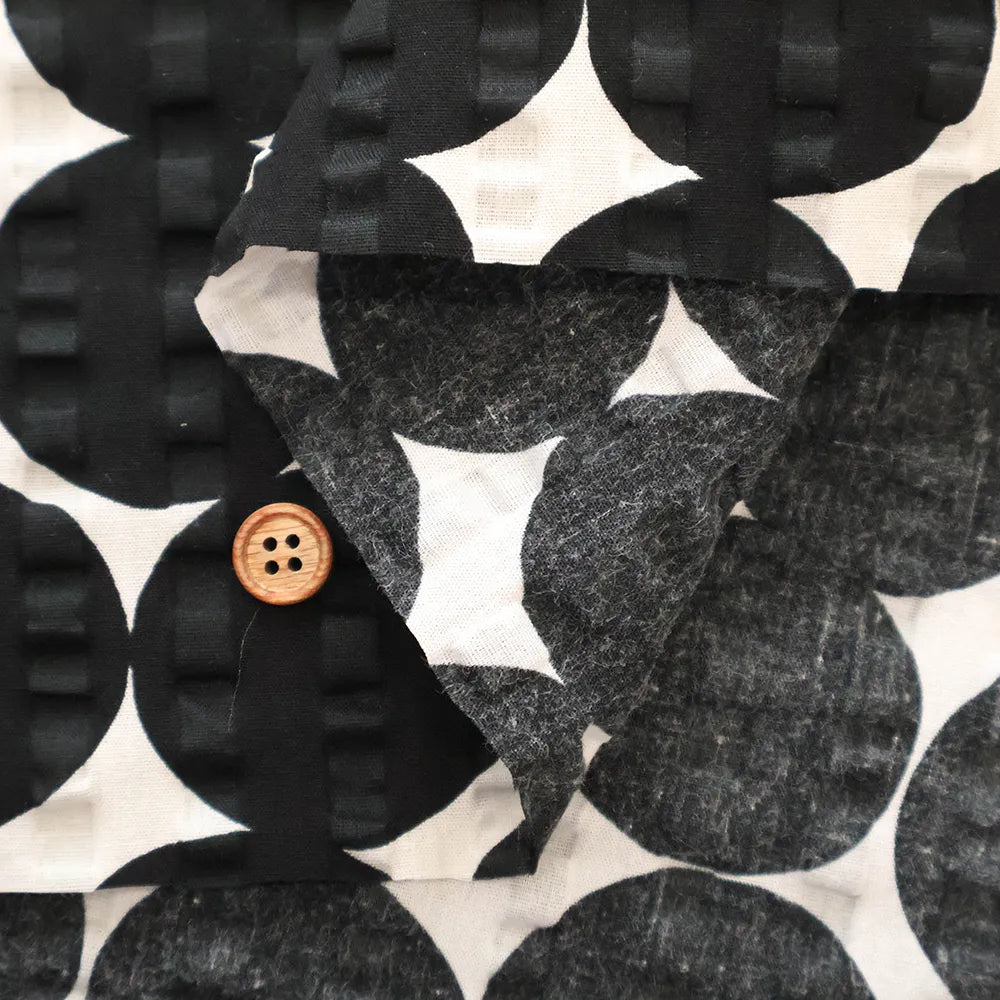 Cotton Ripple-printed Fabric - Dot - nomura tailor