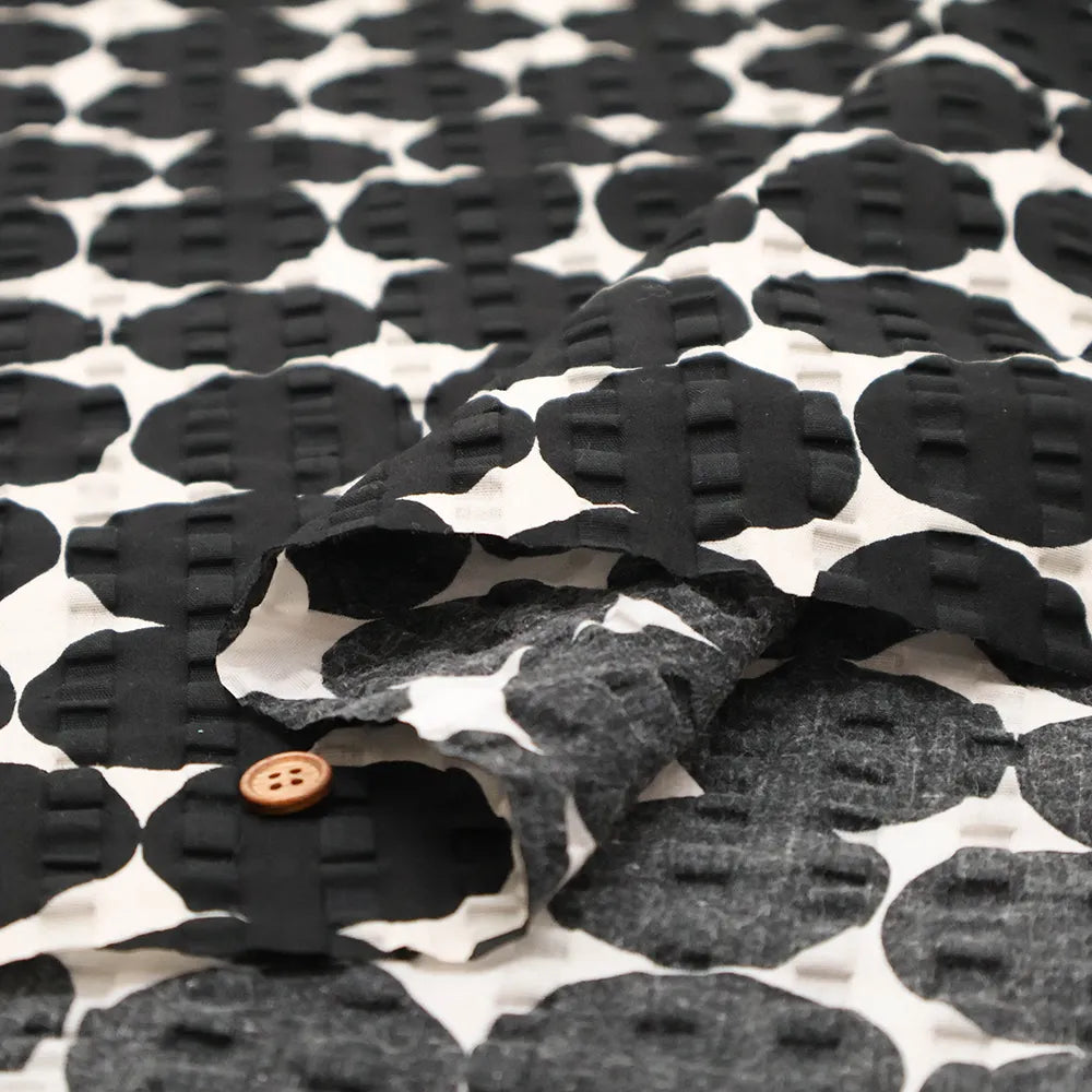 Cotton Ripple-printed Fabric - Dot - nomura tailor