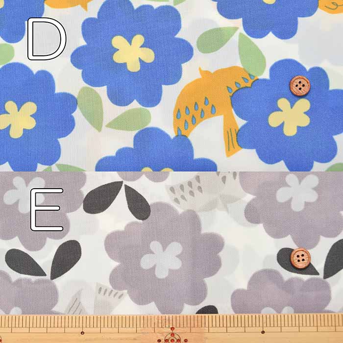 Water-repellent processed nylon-ox printed fabric Scandinavian flower - nomura tailor