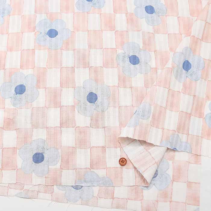 Cotton piqué dobby printed fabric ICHIMATSUMOYO - nomura tailor