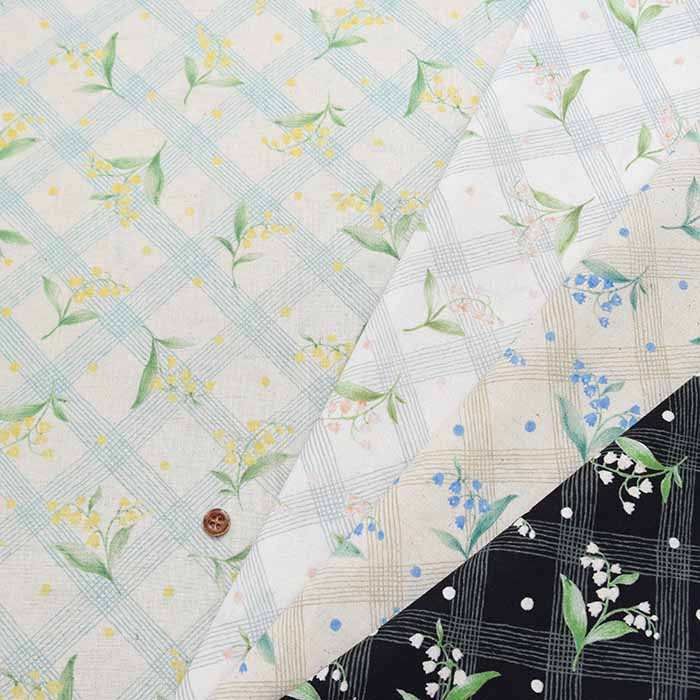 C/L sheeting print fabric Check and lily - nomura tailor