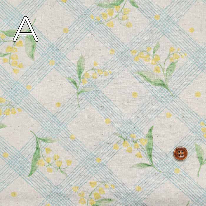 C/L sheeting print fabric Check and lily - nomura tailor