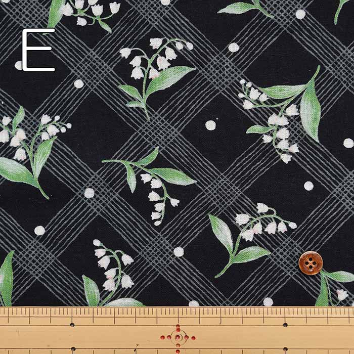 C/L sheeting print fabric Check and lily - nomura tailor