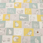 C/L Canvas Printed Fabric Block Cat - nomura tailor