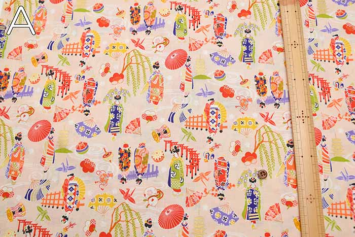 Cotton chintzy grame printed fabric Maiko - nomura tailor