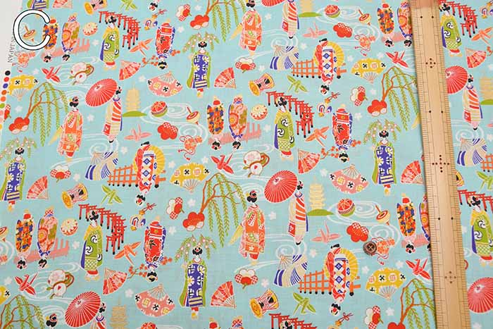 Cotton chintzy grame printed fabric Maiko - nomura tailor