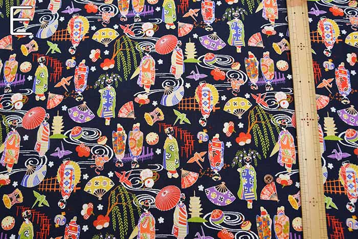 Cotton chintzy grame printed fabric Maiko - nomura tailor