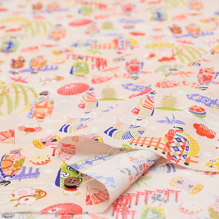 Cotton chintzy grame printed fabric Maiko - nomura tailor