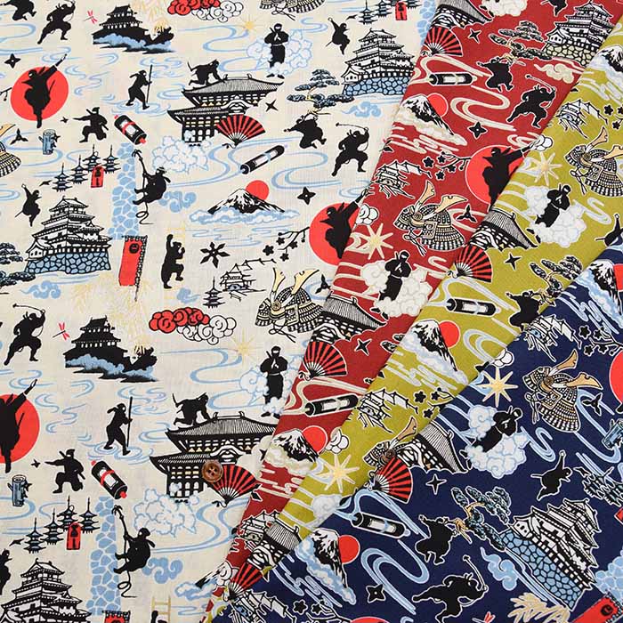 Cotton chinese glamour printed fabric Ninja - nomura tailor