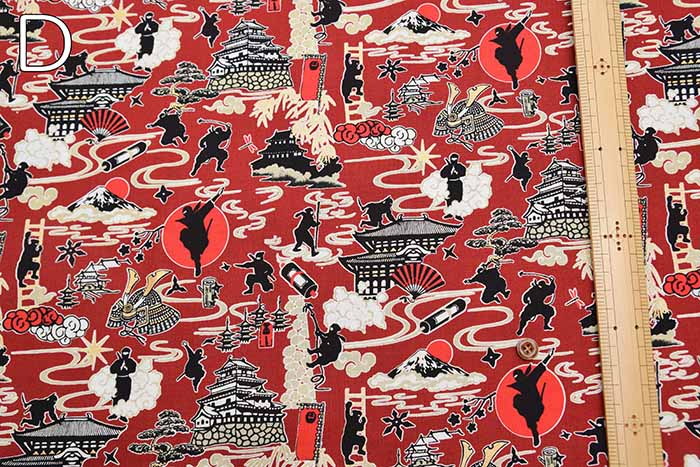 Cotton chinese glamour printed fabric Ninja - nomura tailor