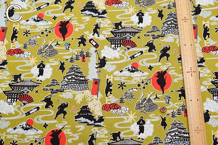 Cotton chinese glamour printed fabric Ninja - nomura tailor