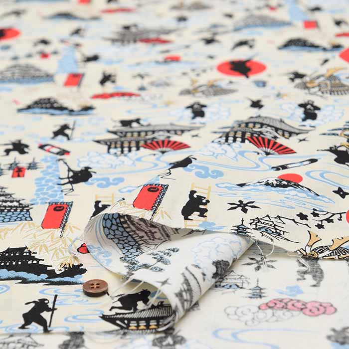 Cotton chinese glamour printed fabric Ninja - nomura tailor