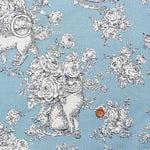 Cotton seating print fabric Royal Vintage Mirror Alignment Cat Jouy - nomura tailor