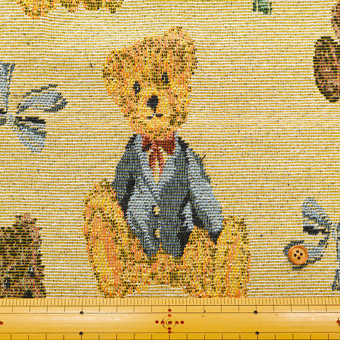 Made in China Polyester Gobelin Jacquard Fabric - Bear × Ribbon - nomura tailor